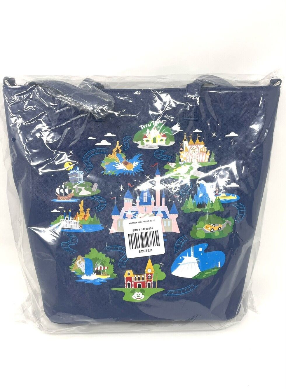 Loungefly Disneyland Map Tote Shoulder Bag Favorite Spots 65th Anniversary